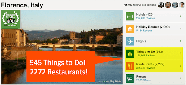 There are many hundreds of attractions and restaurants to choose from in Florence, which can be overwhelming